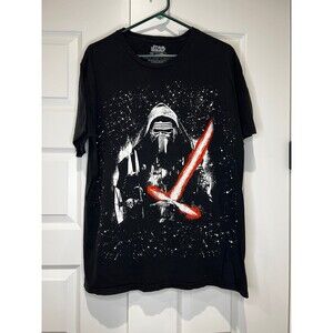 Star Wars Kylo Ren Holding Crossguard Lightsaber Big Print Shirt Size XL